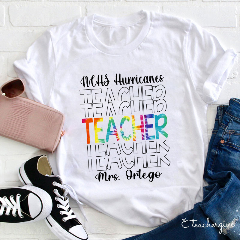 Personalized Your School Your Name Teacher T-Shirt