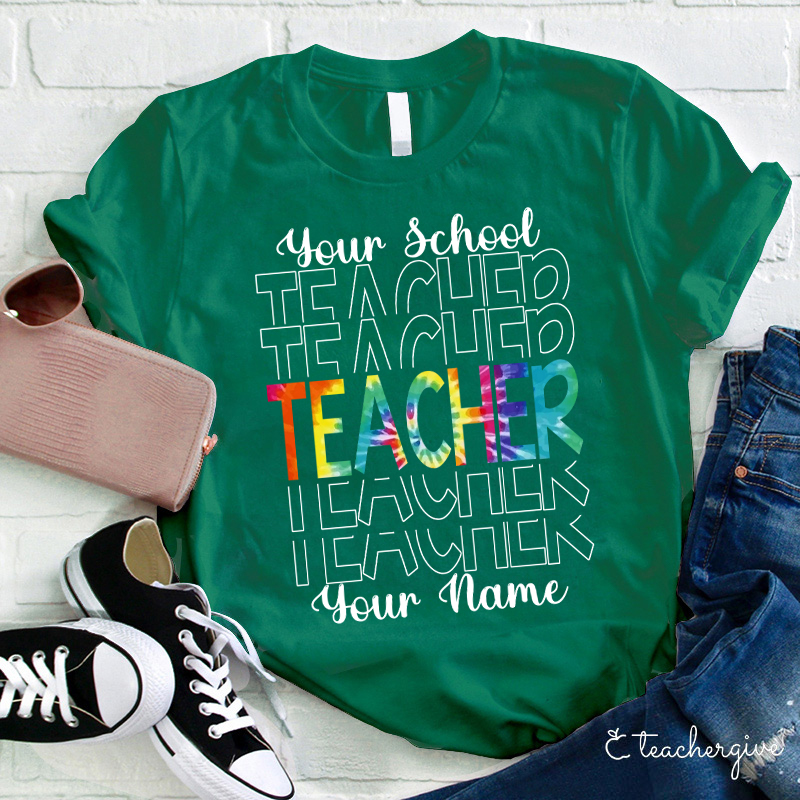 Personalized Your School Your Name Teacher T-Shirt