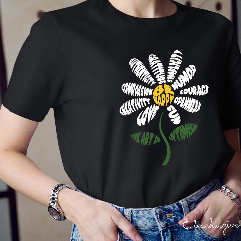 Life Is Good Letter Flower T-Shirt
