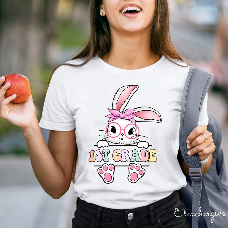 Personalized Cute Bunny Teacher T-Shirt