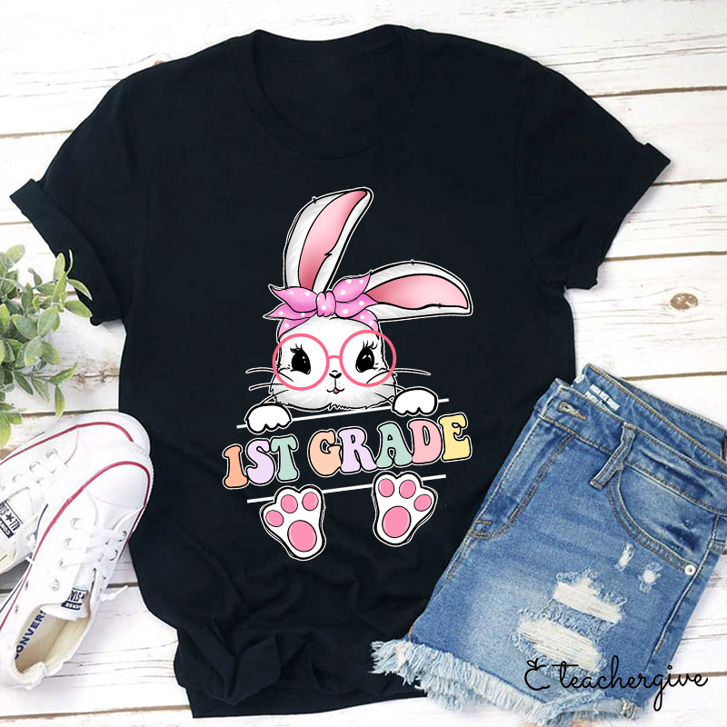 Personalized Cute Bunny Teacher T-Shirt