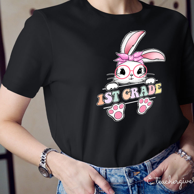 Personalized Cute Bunny Teacher T-Shirt