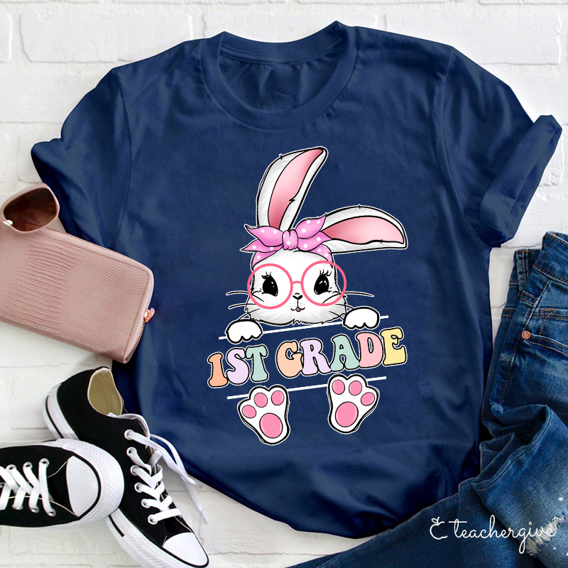 Personalized Cute Bunny Teacher T-Shirt