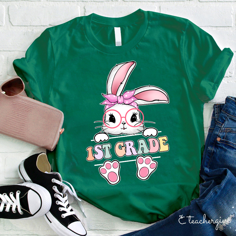 Personalized Cute Bunny Teacher T-Shirt