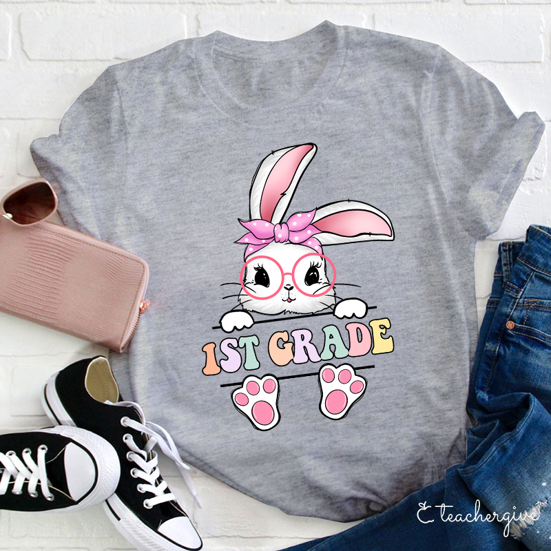 Personalized Cute Bunny Teacher T-Shirt