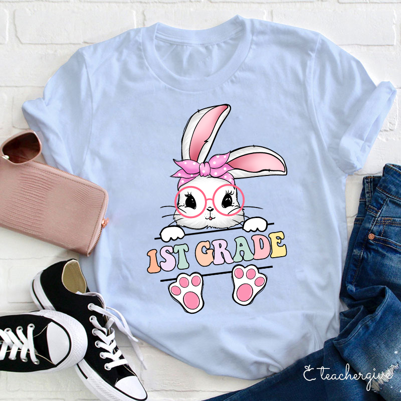 Personalized Cute Bunny Teacher T-Shirt