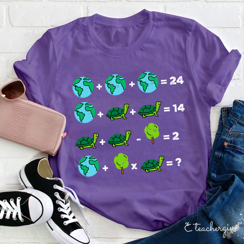 Earth Addition And Subtraction Teacher T-Shirt