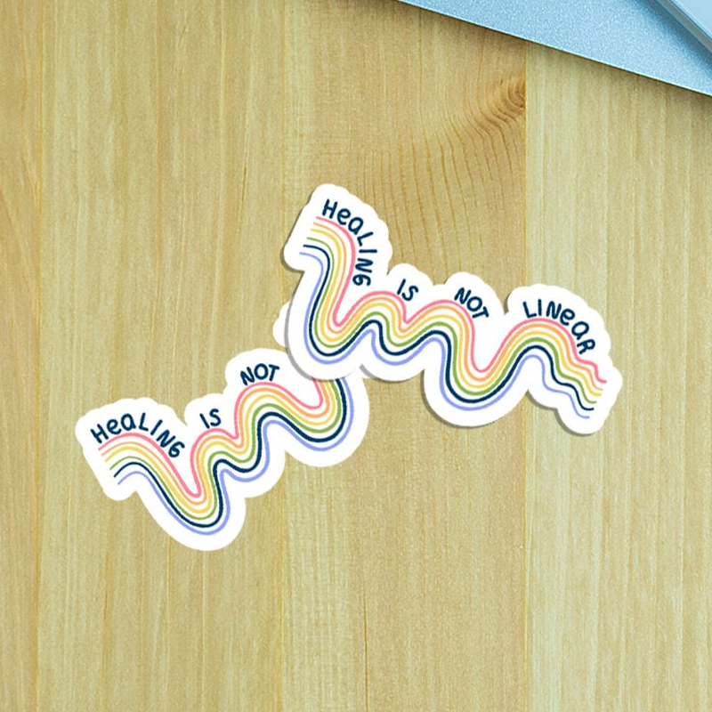 Healing Is Not Linear Teacher Stickers