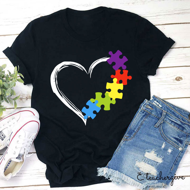 Puzzle Of Love Teacher T-Shirt