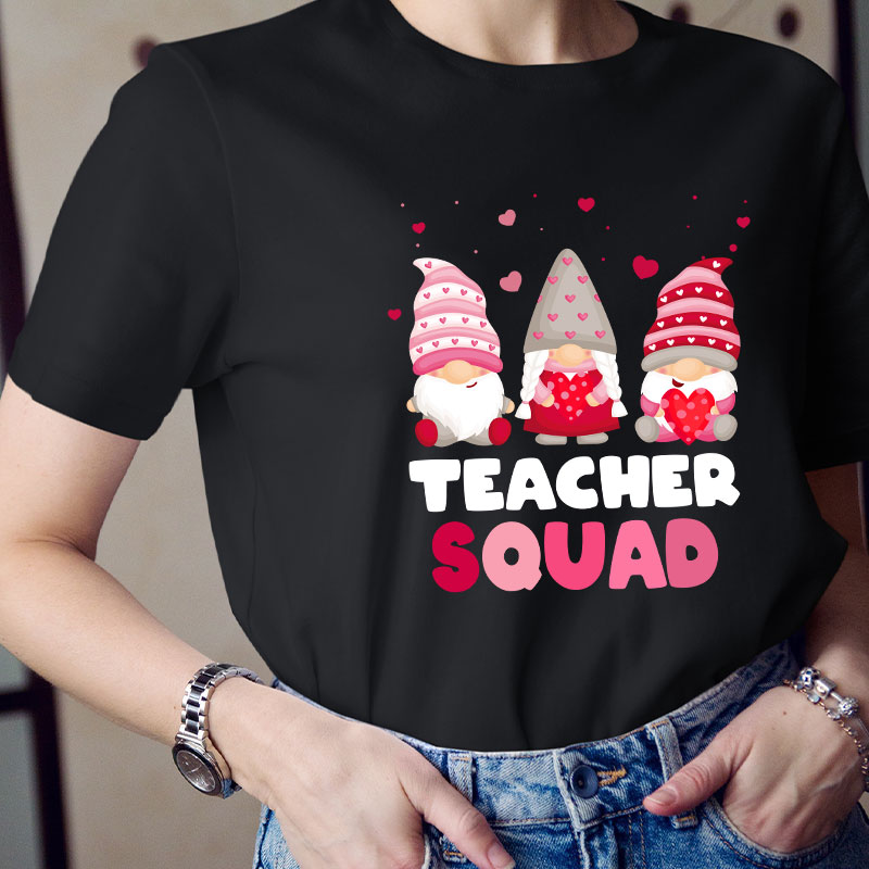 Pink Teacher Squad Teacher T-Shirt