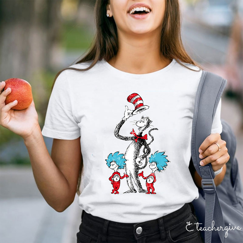 Cat In The Hat Thing One Thing Two Teacher T-Shirt