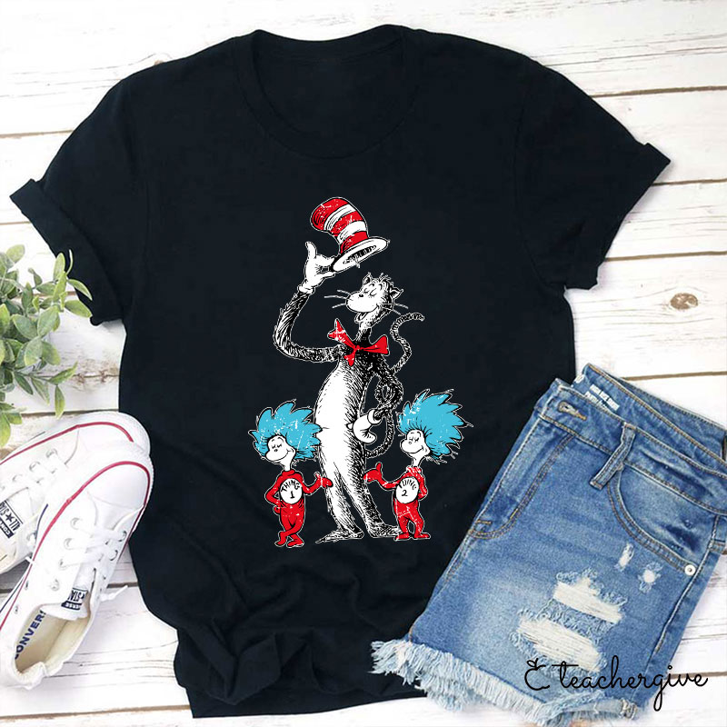 Cat In The Hat Thing One Thing Two Teacher T-Shirt