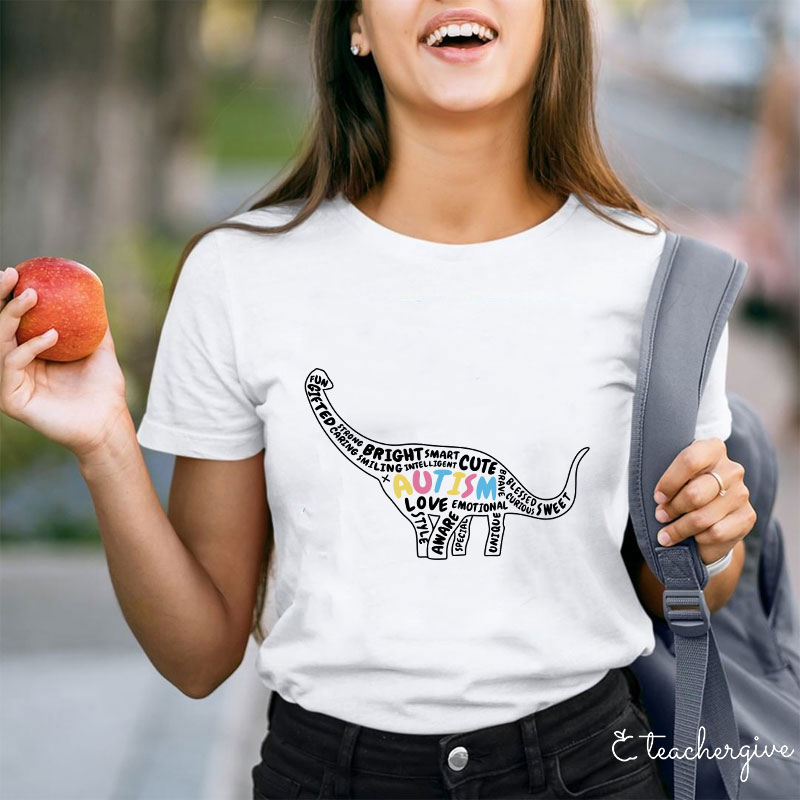 Bright Smart Cute Brave Autism Teacher T-Shirt