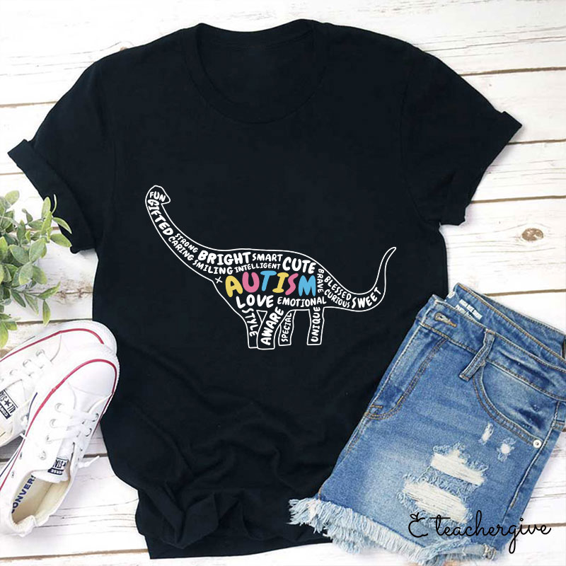 Bright Smart Cute Brave Autism Teacher T-Shirt