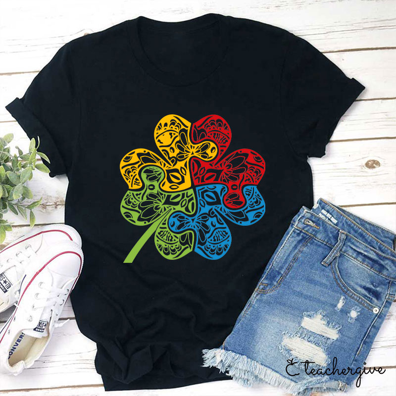 Puzzle Clover Teacher T-Shirt