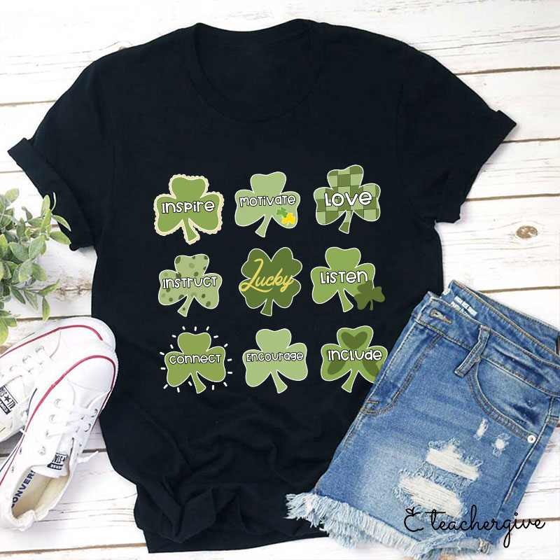 Inspire Motivate Love And Lucky Teacher T-Shirt