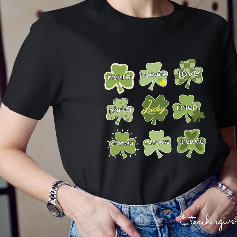 Inspire Motivate Love And Lucky Teacher T-Shirt