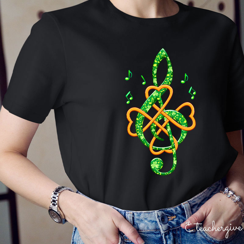 Lucky Musician Note Teacher T-Shirt