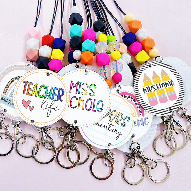 Personalized Teacher Colorful Name Teacher Lanyard