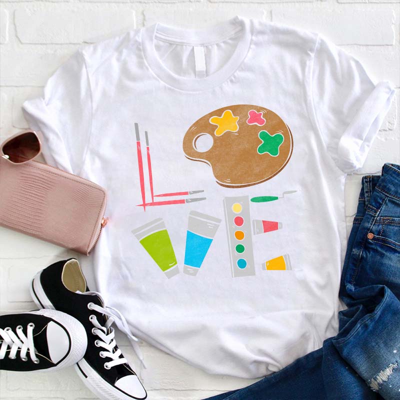 Painting Equipment Love Teacher T-Shirt