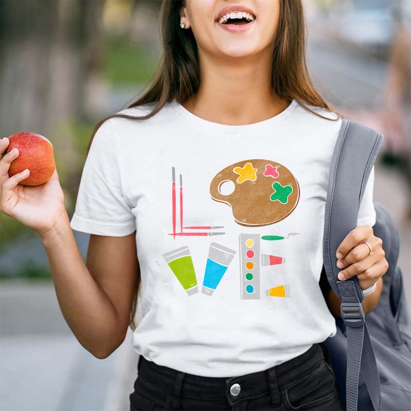 Painting Equipment Love Teacher T-Shirt