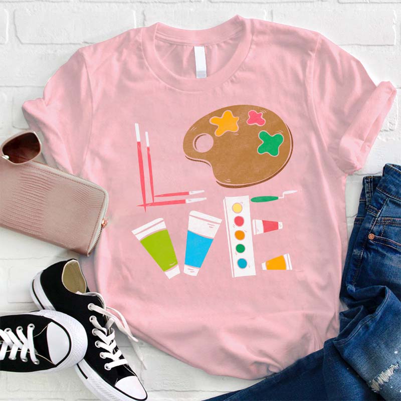 Painting Equipment Love Teacher T-Shirt
