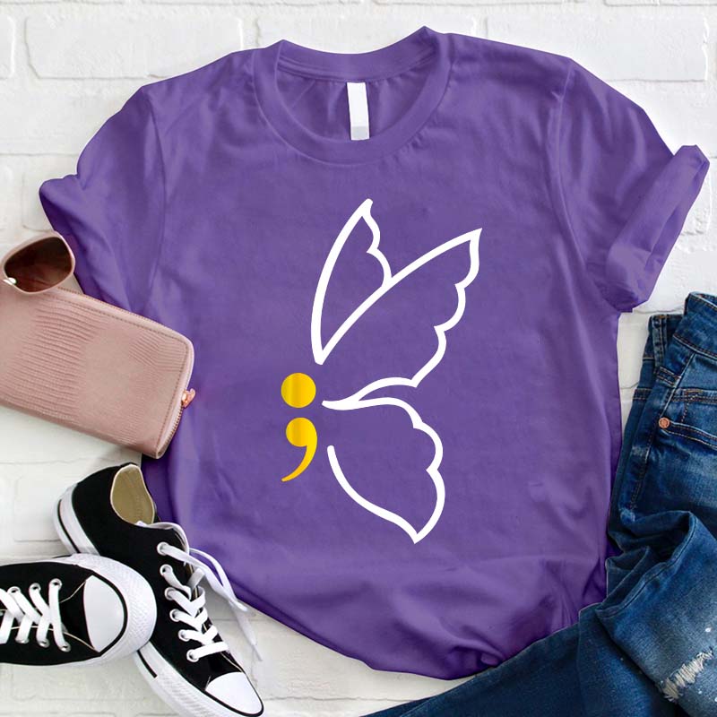 Fluttering Butterfly Teacher T-Shirt