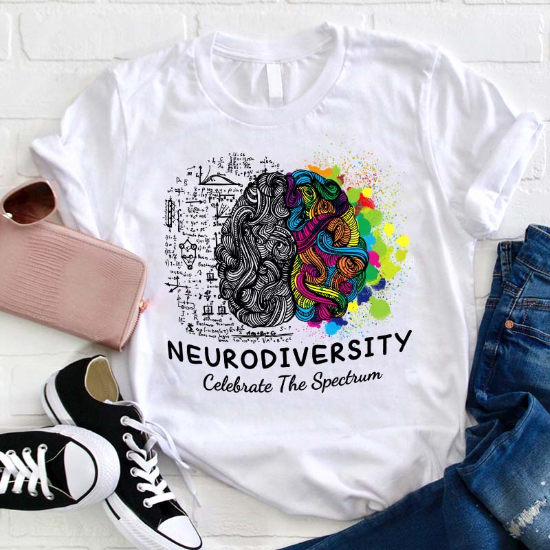 Neurodiversity Celebrate The Spectrum Teacher T-Shirt