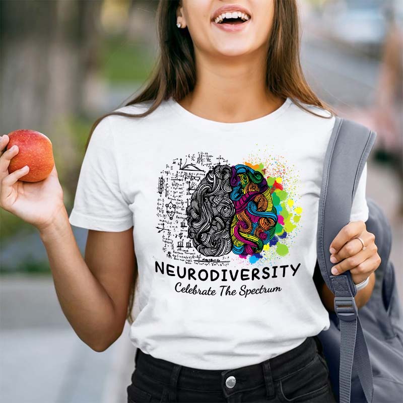 Neurodiversity Celebrate The Spectrum Teacher T-Shirt