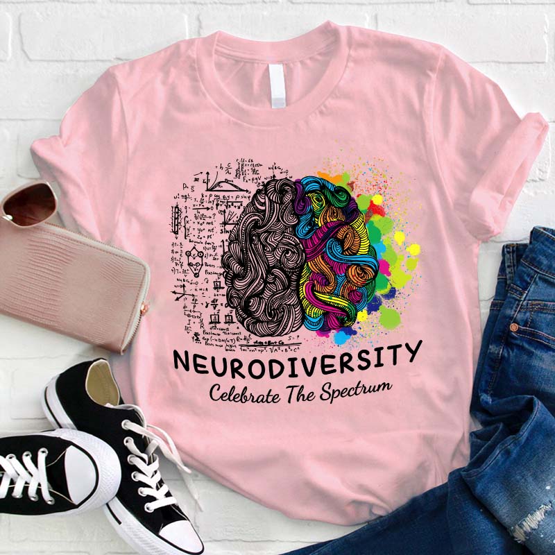 Neurodiversity Celebrate The Spectrum Teacher T-Shirt