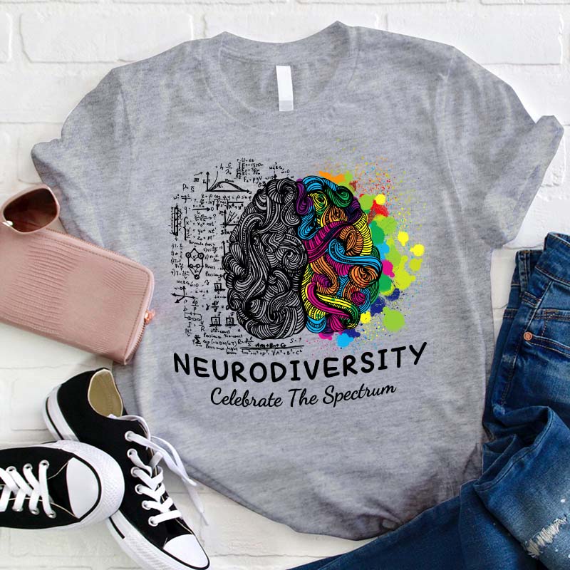 Neurodiversity Celebrate The Spectrum Teacher T-Shirt