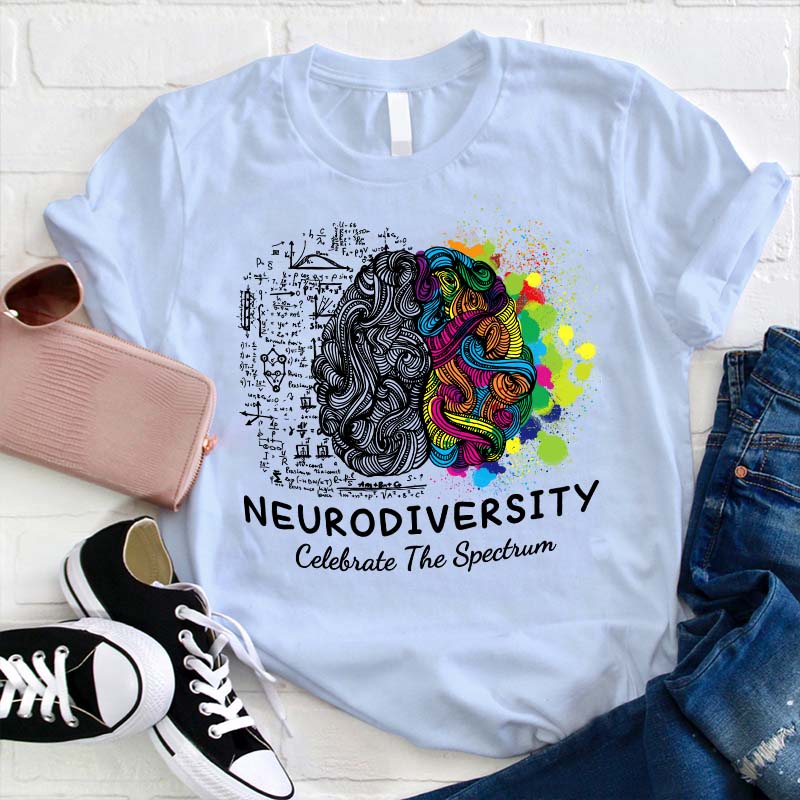Neurodiversity Celebrate The Spectrum Teacher T-Shirt