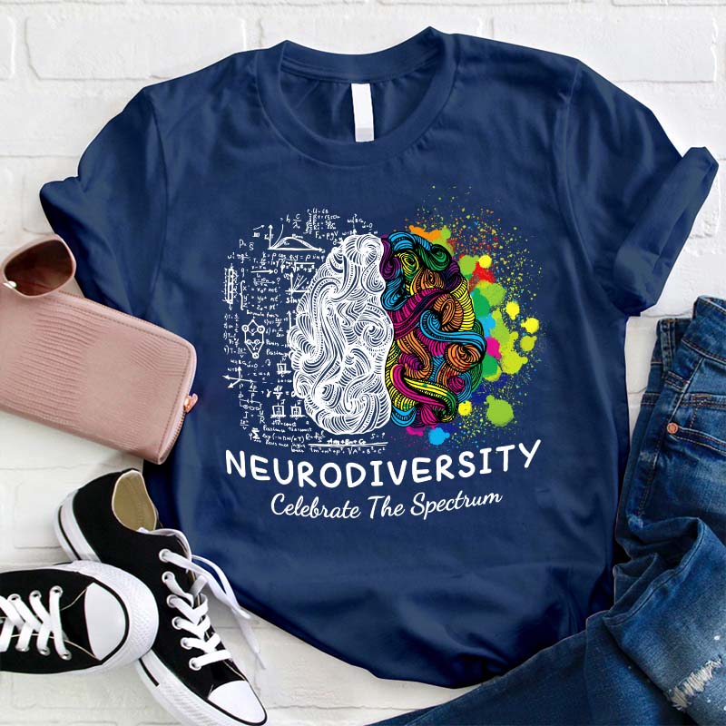 Neurodiversity Celebrate The Spectrum Teacher T-Shirt