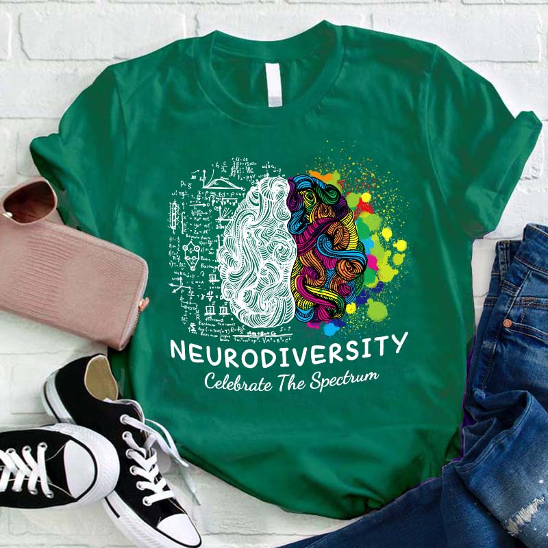 Neurodiversity Celebrate The Spectrum Teacher T-Shirt
