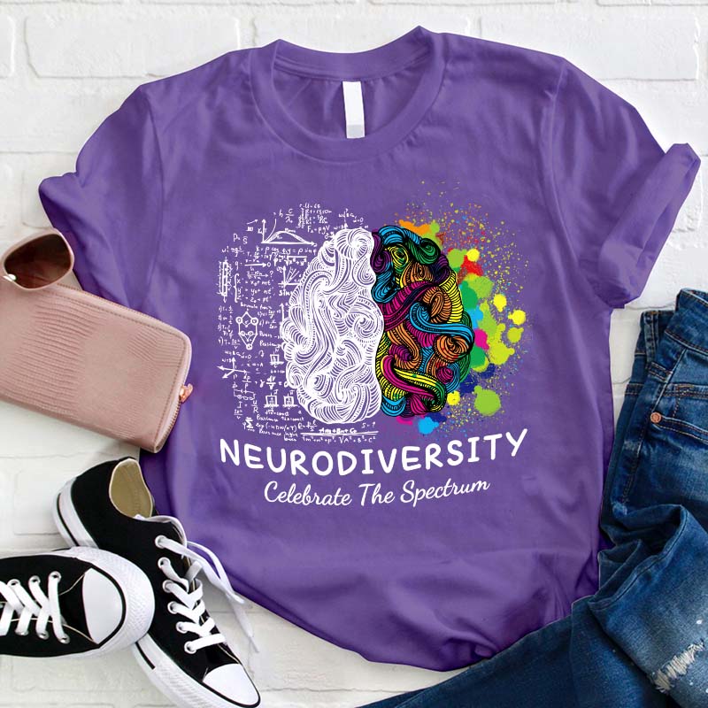 Neurodiversity Celebrate The Spectrum Teacher T-Shirt
