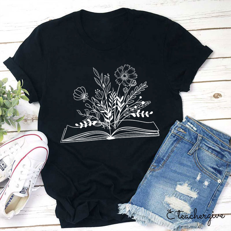 Flowers Book T-Shirt
