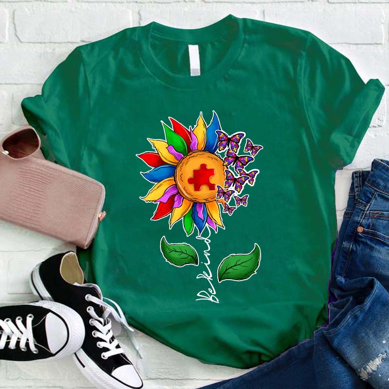 Be Kind And We'll Fly Like Butterflies Teacher T-Shirt
