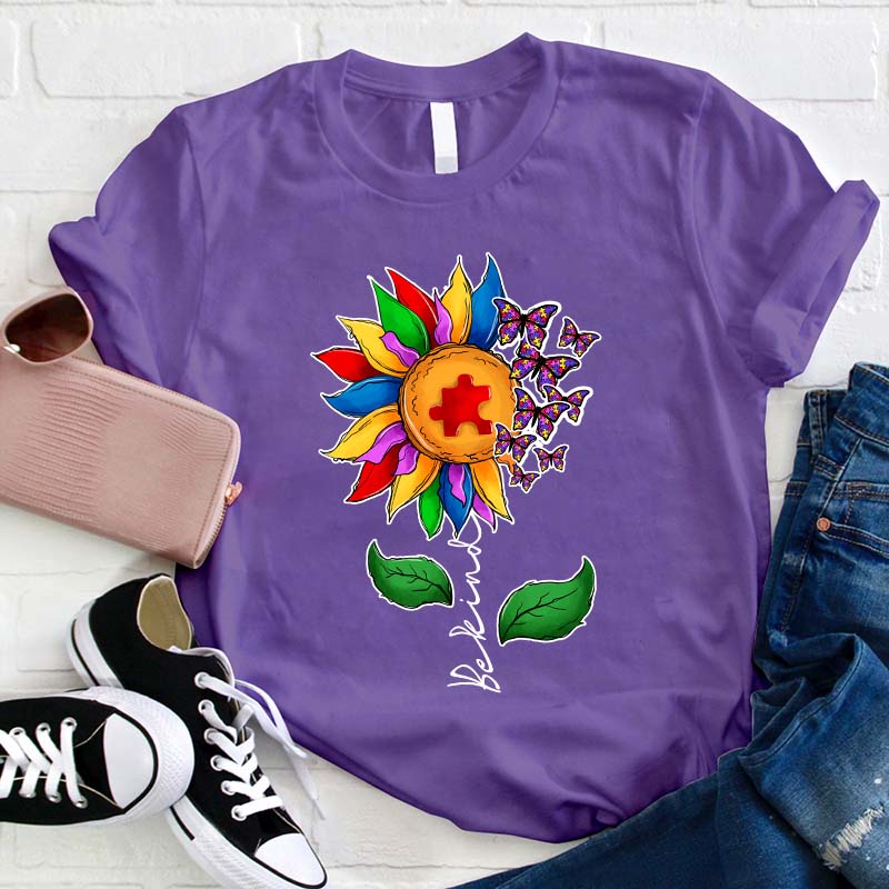 Be Kind And We'll Fly Like Butterflies Teacher T-Shirt