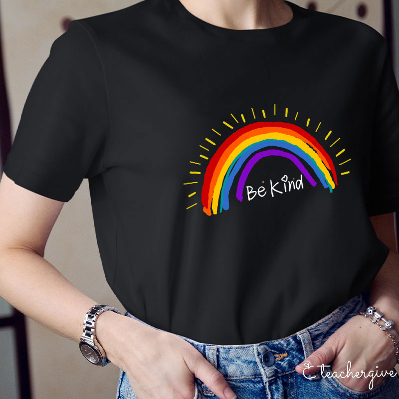 Be Kind Rainbow Stripe  T-Shirt