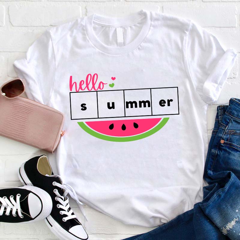Hello Summer Watermelon Teacher T-Shirt
