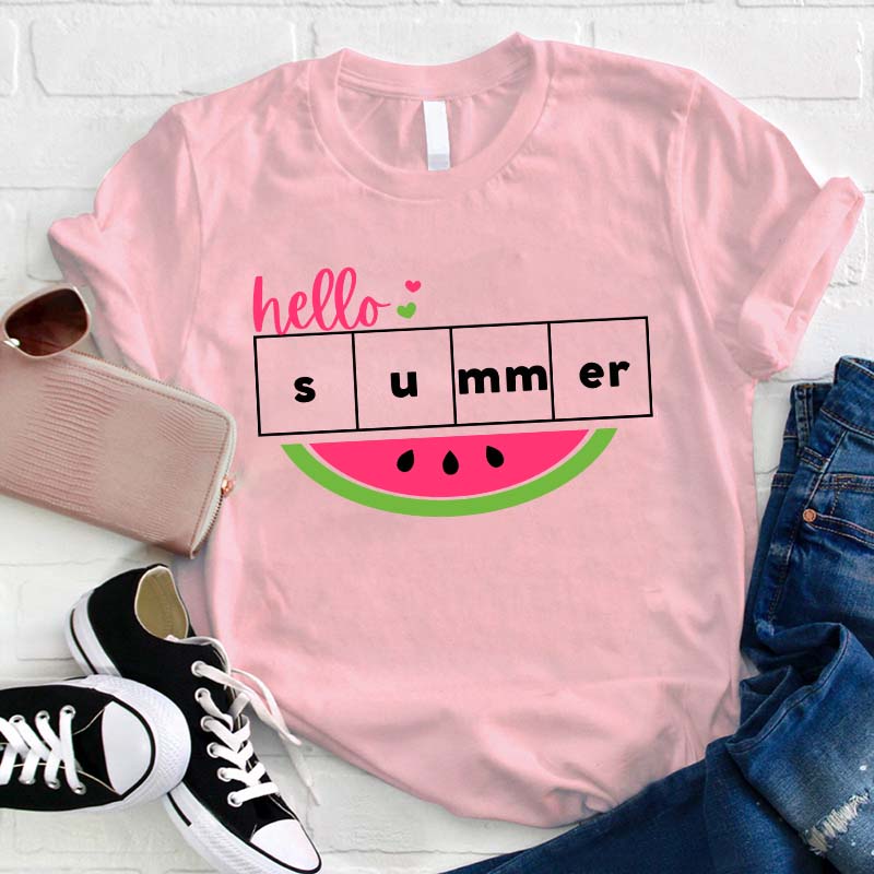 Hello Summer Watermelon Teacher T-Shirt