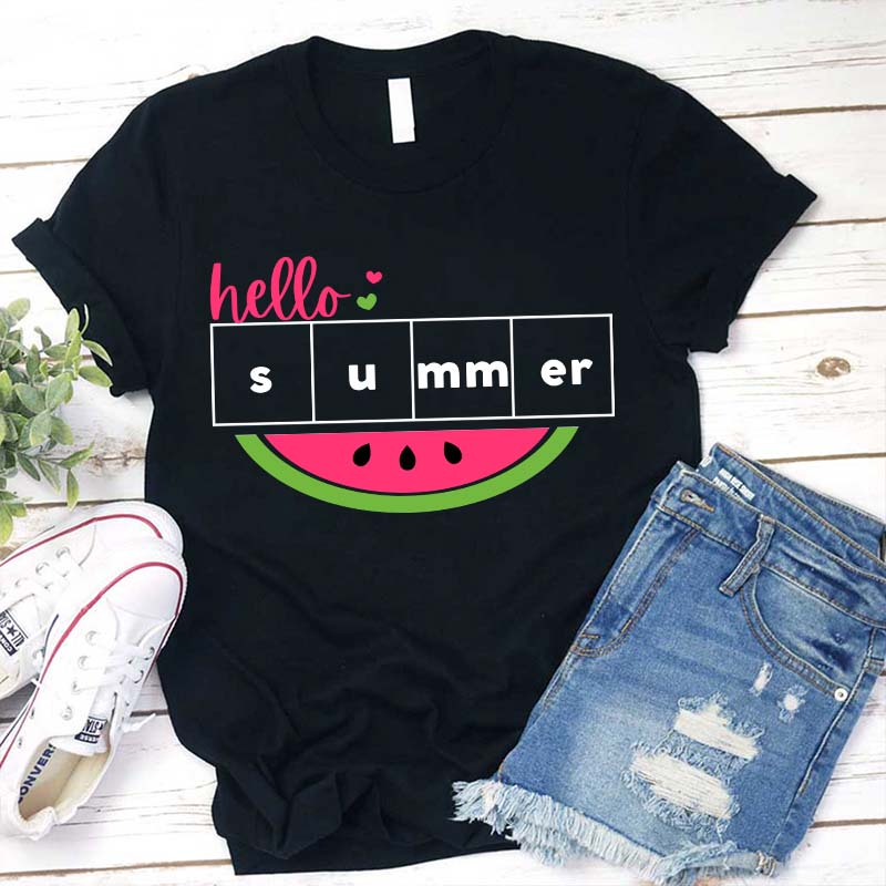 Hello Summer Watermelon Teacher T-Shirt