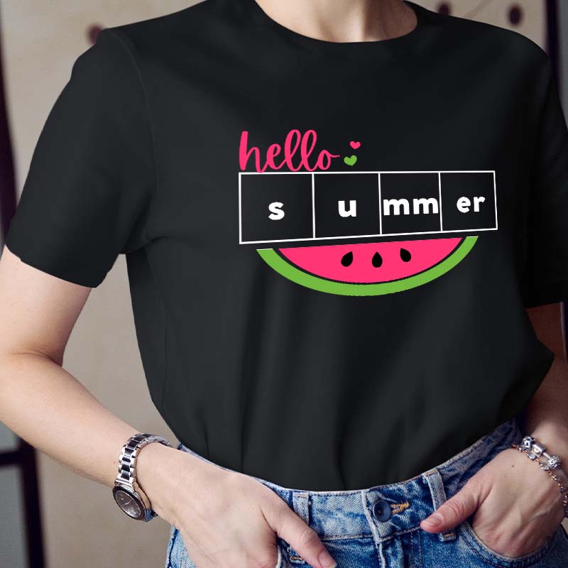 Hello Summer Watermelon Teacher T-Shirt