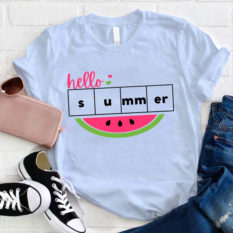 Hello Summer Watermelon Teacher T-Shirt