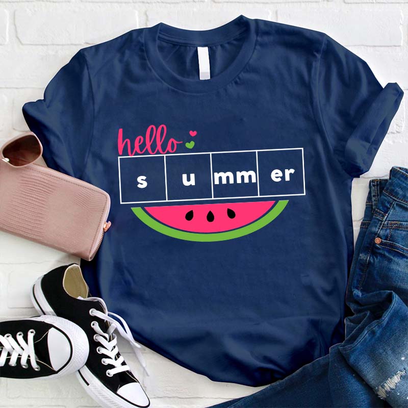 Hello Summer Watermelon Teacher T-Shirt