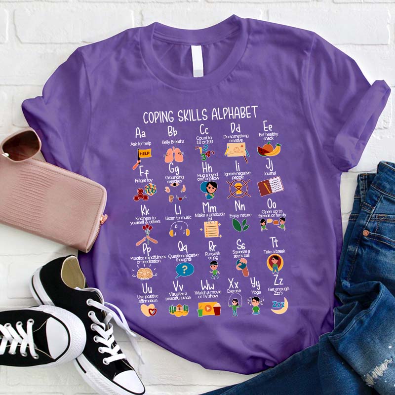 Coping Skills Alphabet Teacher T-Shirt