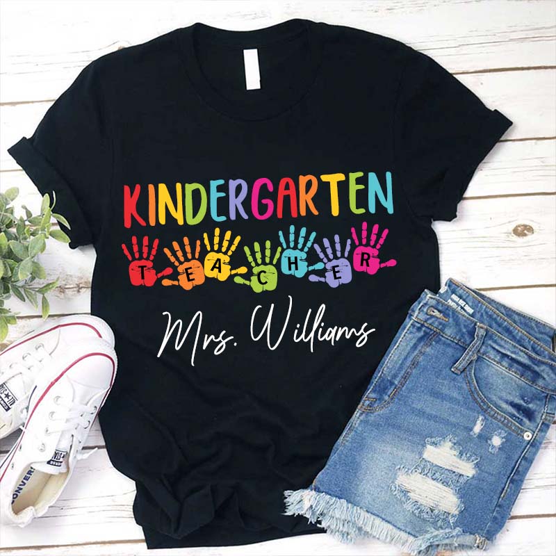 Personalized Students' Palms Teacher T-Shirt-Teachergive