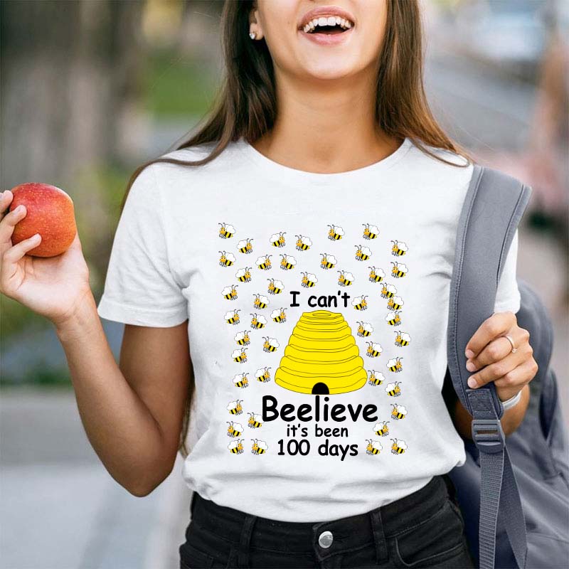 I Can't Beelieve It's 100 Days Teacher T-Shirt