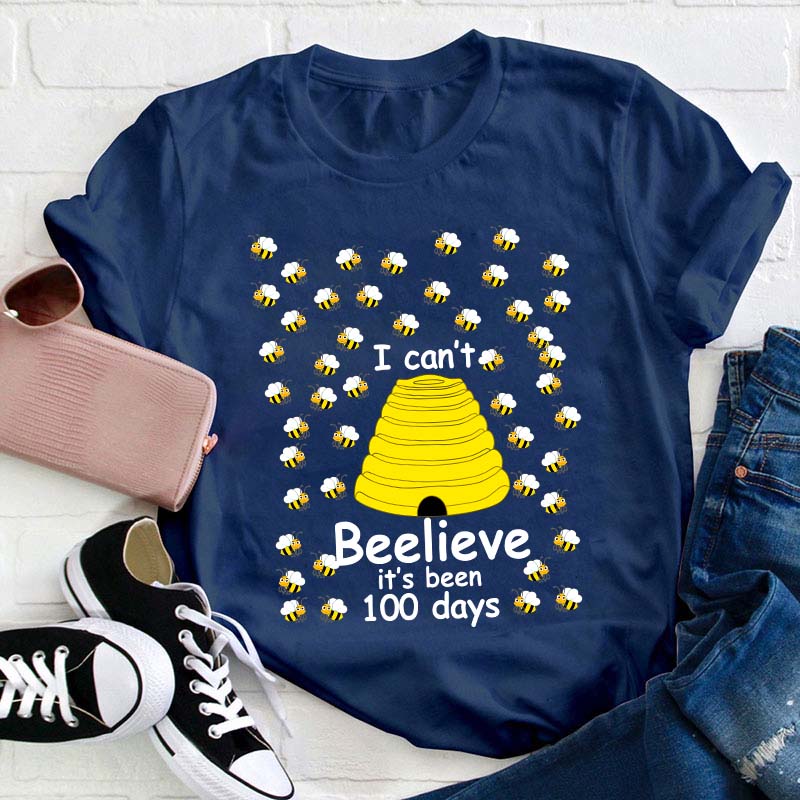I Can't Beelieve It's 100 Days Teacher T-Shirt