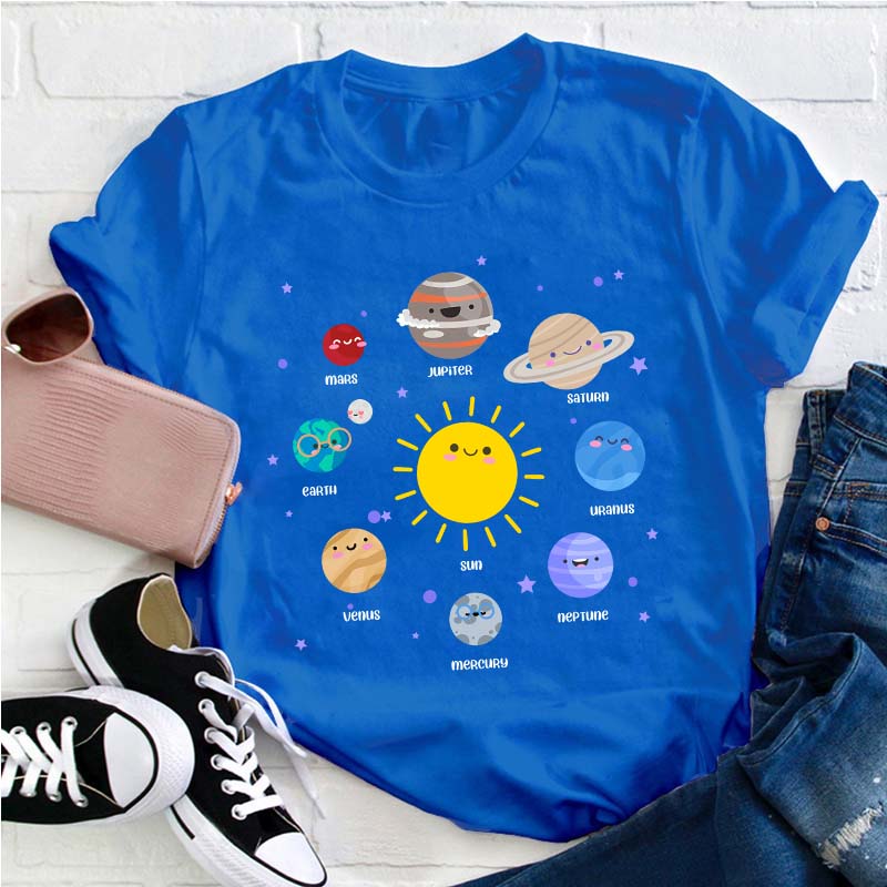 Kawaii Solar System Teacher T-Shirt